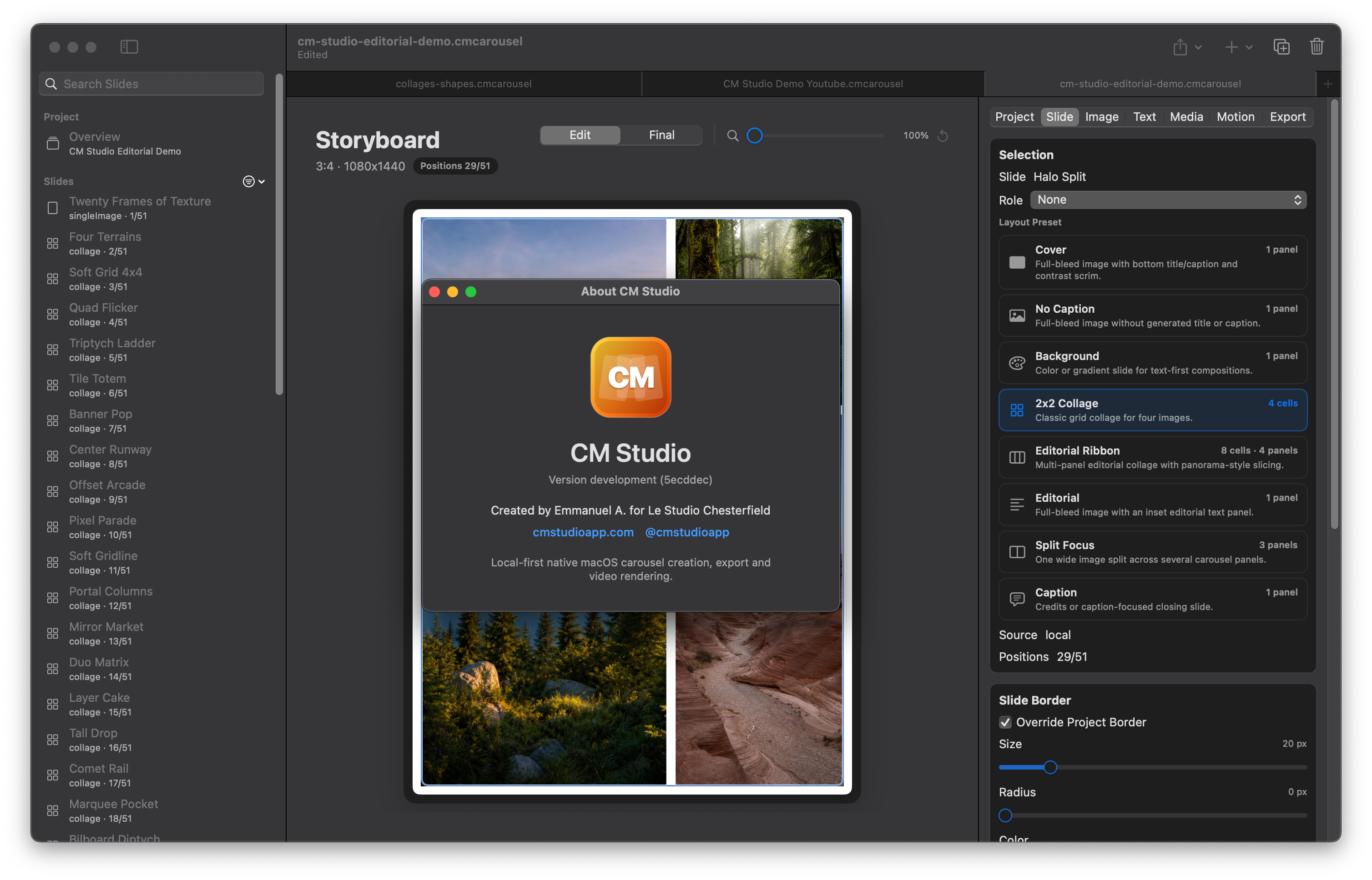 CM Studio Desktop Interface